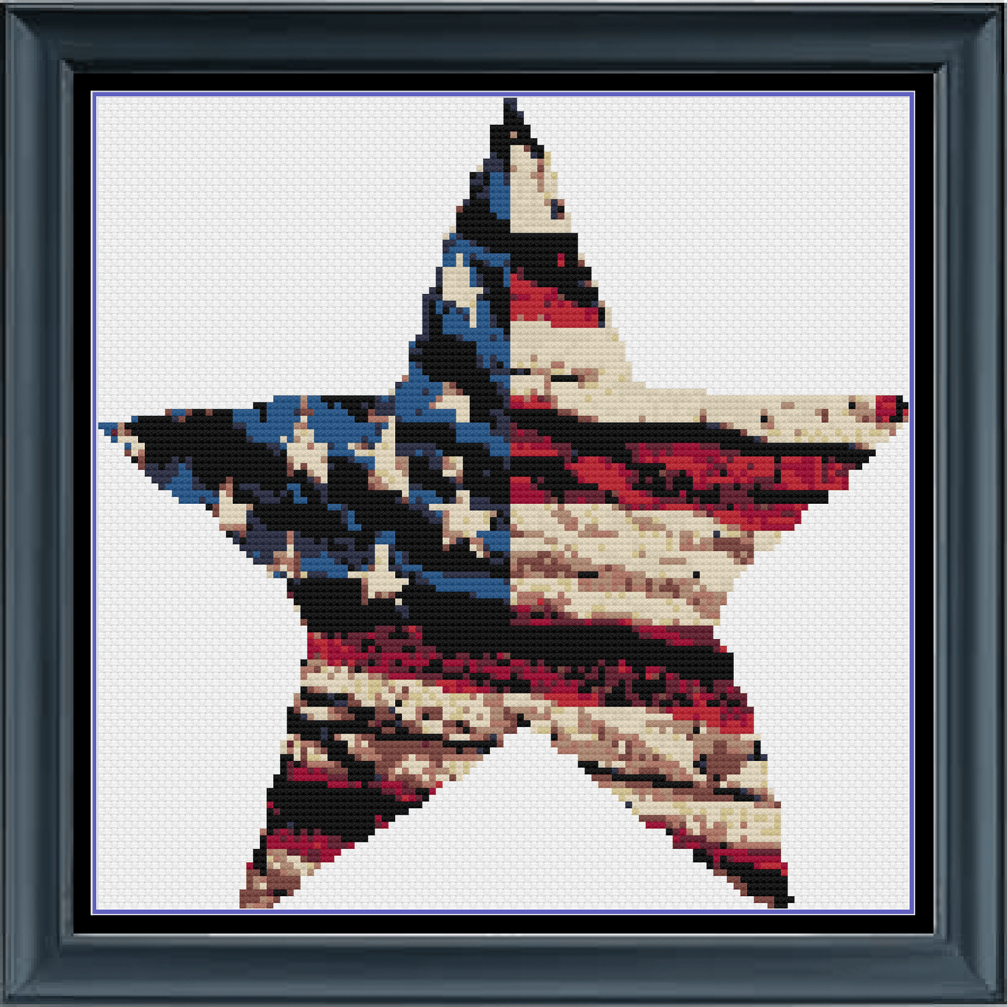 Stitching Jules Design Cross Stitch Pattern Mini American Flag Star Counted Cross-Stitch Pattern Instant PDF Download