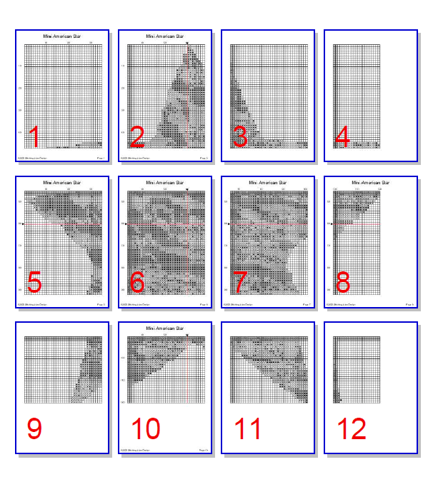 Stitching Jules Design Cross Stitch Pattern Mini American Flag Star Counted Cross-Stitch Pattern Instant PDF Download