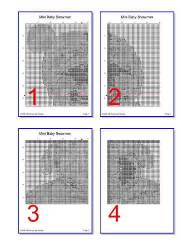 Stitching Jules Design Cross Stitch Pattern Mini Baby Snowman Winter Cross-Stitch Pattern Instant PDF Download