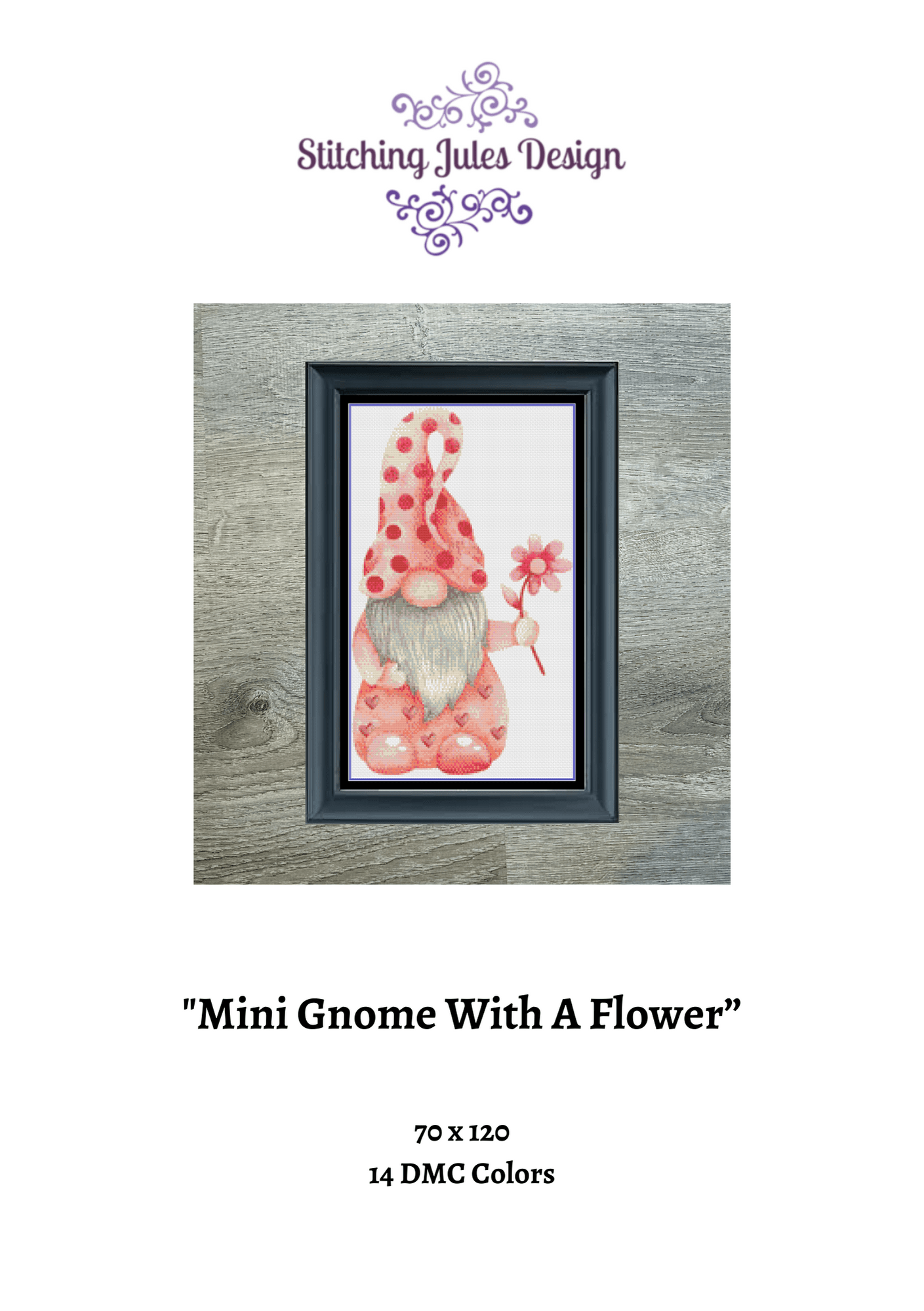 Stitching Jules Design Cross Stitch Pattern Mini Gnome Cross Stitch Pattern Instant PDF Download