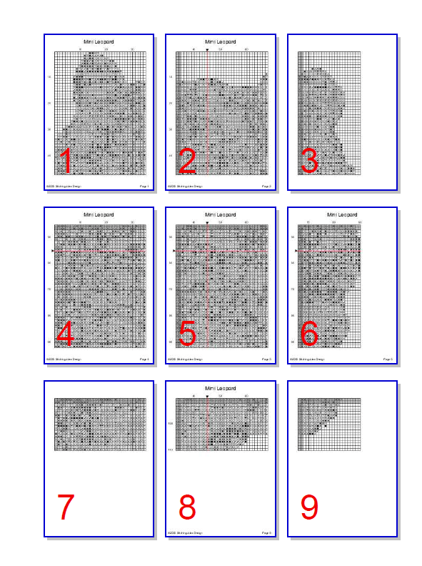 Stitching Jules Design Cross Stitch Pattern Mini Leopard Cross Stitch Pattern Instant PDF Download