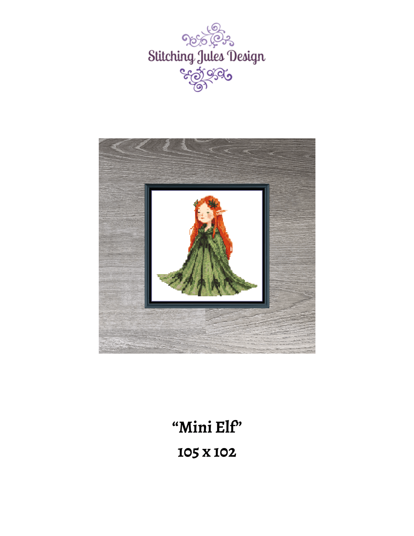 Stitching Jules Design Cross Stitch Pattern Mini Small Girl Fantasy Mythical Anime Counted Cross Stitch Pattern