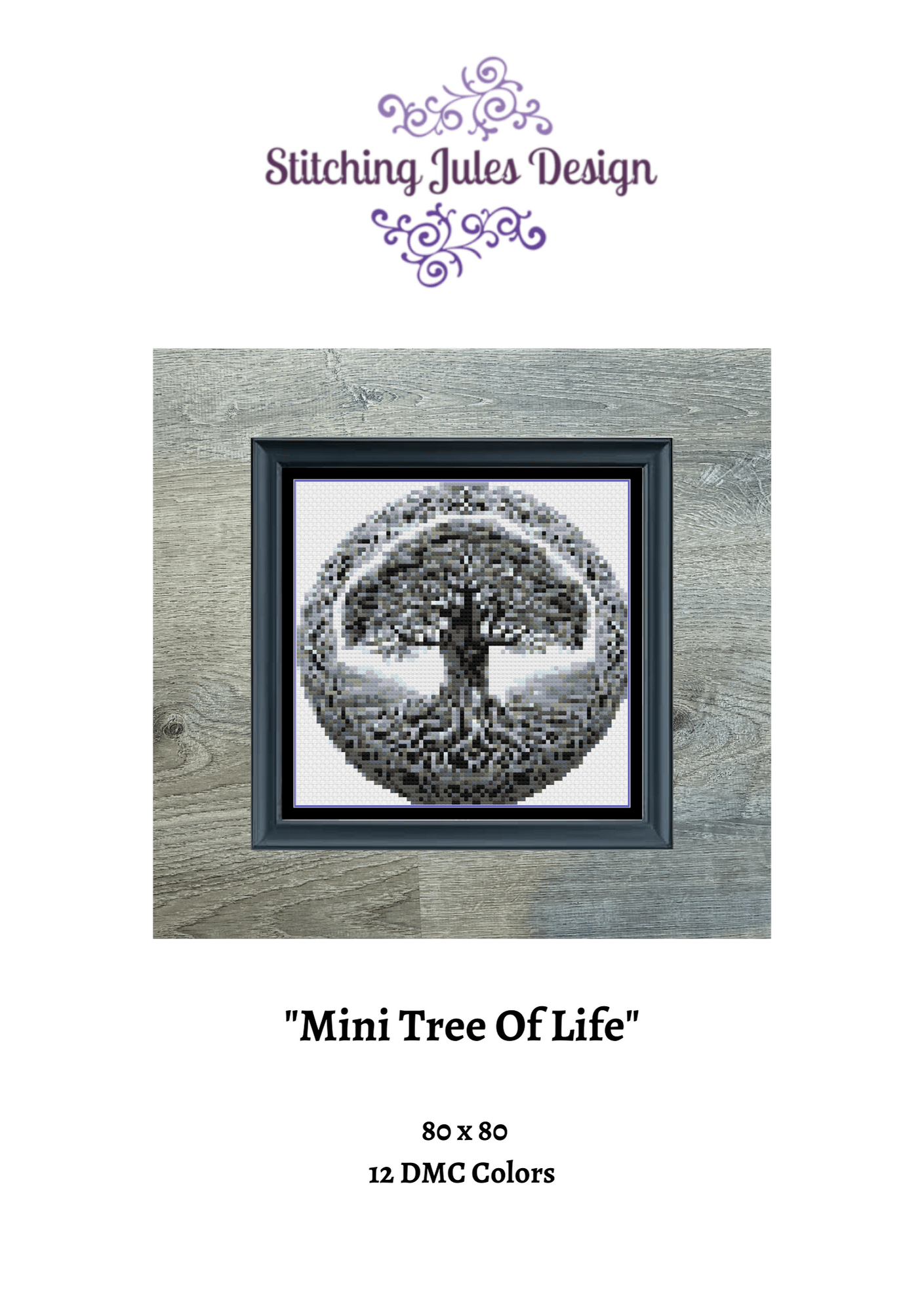 Stitching Jules Design Cross Stitch Pattern Mini Tree Of Life Counted Cross Stitch Pattern Instant PDF Download