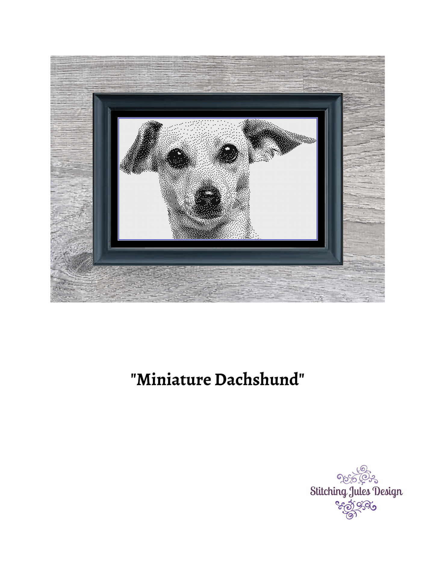 Stitching Jules Design Cross Stitch Pattern Miniature Dachshund Cross Stitch Pattern | Dog Cross Stitch Pattern | Blackwork | Instant PDF Download And Physical Pattern Options