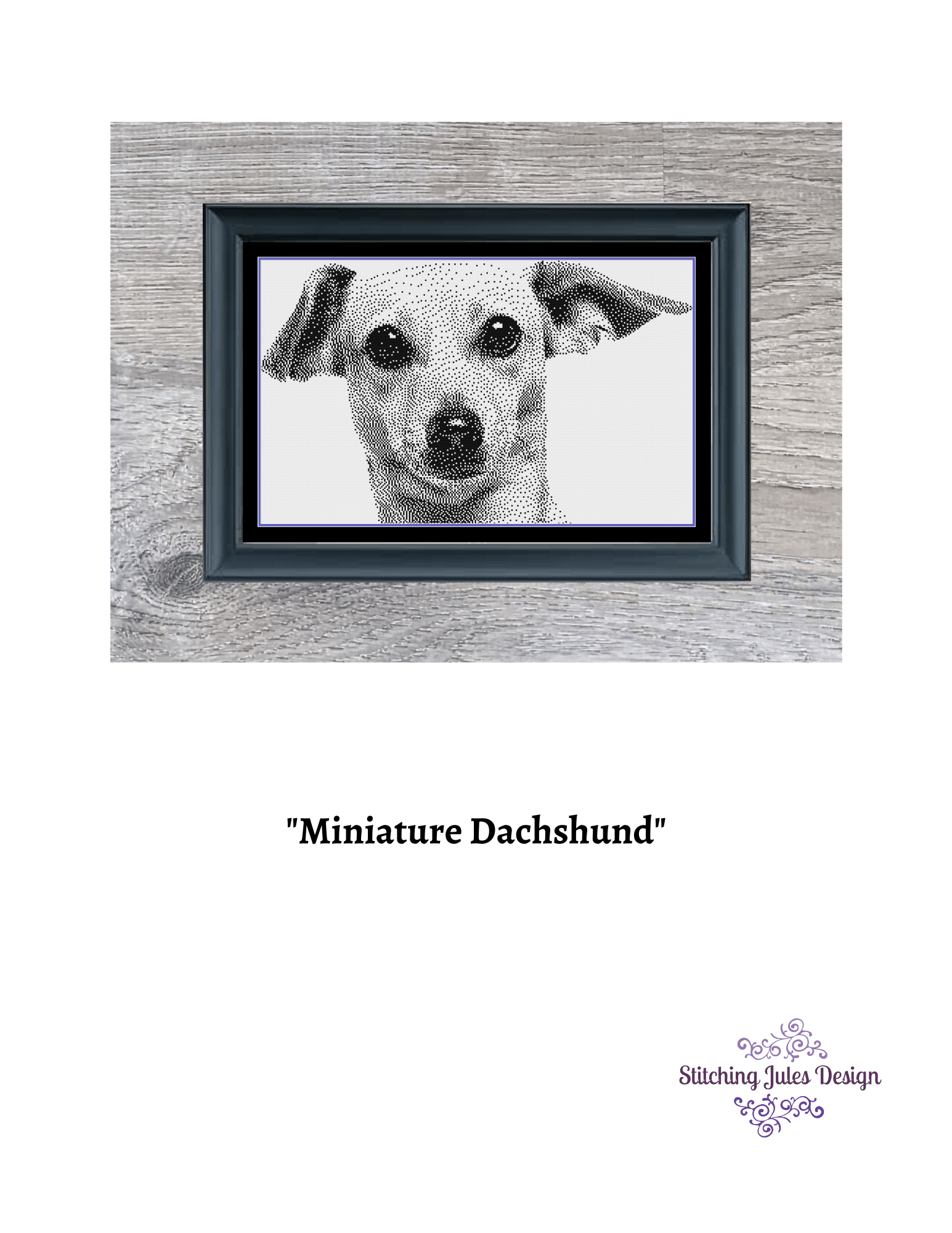 Stitching Jules Design Cross Stitch Pattern Miniature Dachshund Cross Stitch Pattern | Dog Cross Stitch Pattern | Blackwork | Instant PDF Download And Physical Pattern Options