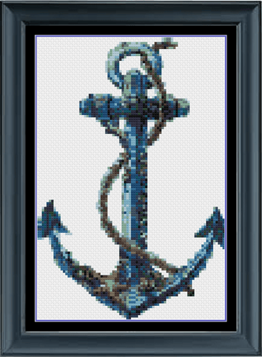 Stitching Jules Design Cross Stitch Pattern Miniature Pattern - Anchor Ship Boat Sea Ocean Cross Stitch Embroidery Needlepoint Pattern PDF Download
