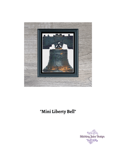 Stitching Jules Design Cross Stitch Pattern Miniature Pattern - Liberty Bell Philadelphia Revolutionary Americana History Cross Stitch Embroidery Needlepoint Pattern PDF Download