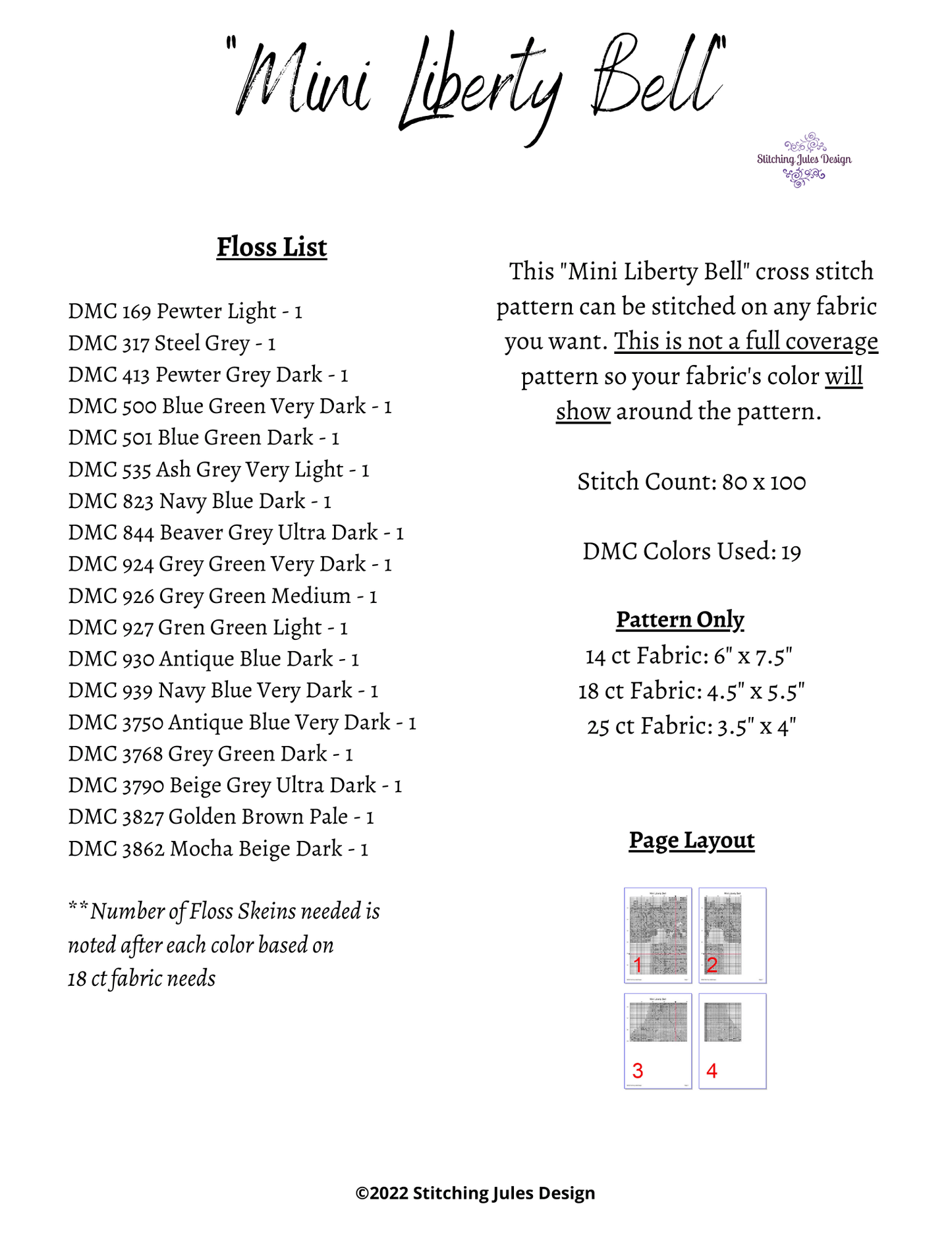 Stitching Jules Design Cross Stitch Pattern Miniature Pattern - Liberty Bell Philadelphia Revolutionary Americana History Cross Stitch Embroidery Needlepoint Pattern PDF Download