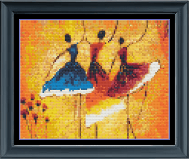 Stitching Jules Design Cross Stitch Pattern Miniature Pattern - Three Dancers On Stage Cross Stitch Embroidery Needlepoint Pattern PDF Download