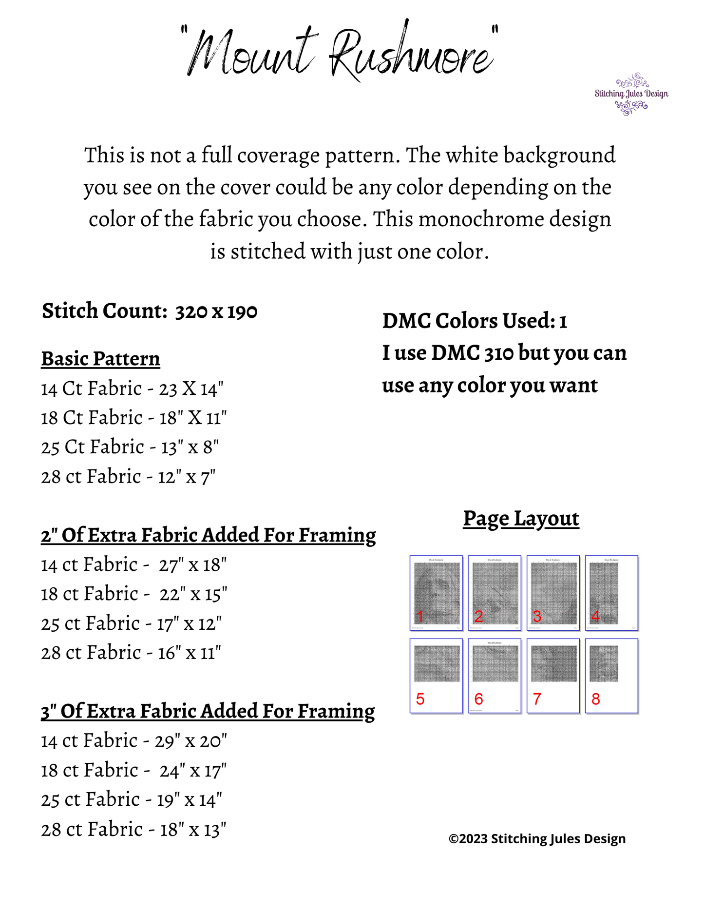 Stitching Jules Design Cross Stitch Pattern Mount Rushmore Cross Stitch Pattern | Presidents Cross Stitch Pattern | Physical And Digital PDF Download Pattern Options
