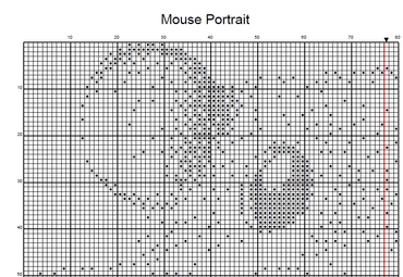Stitching Jules Design Cross Stitch Pattern Mouse Animal Portrait Monochrome Mini Counted Cross-Stitch Pattern (Digital Download)