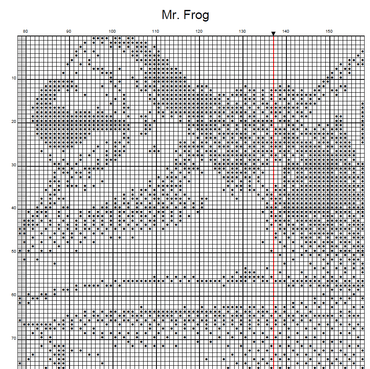 Stitching Jules Design Cross Stitch Pattern Mr. Frog Animal Clothes Funny Monochrome Counted Cross-Stitch Pattern (Digital Download)