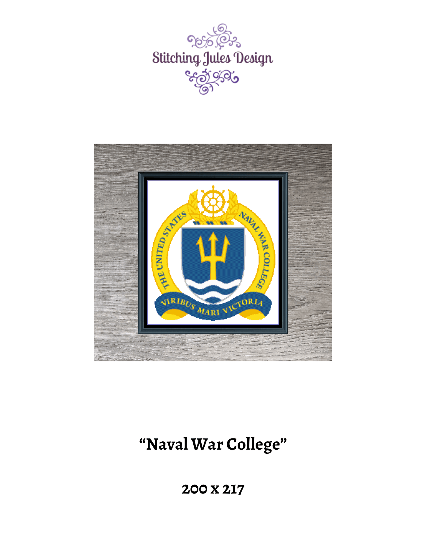 Stitching Jules Design Cross Stitch Pattern Naval War College Military Navy America Counted Cross Stitch Pattern Digital Download