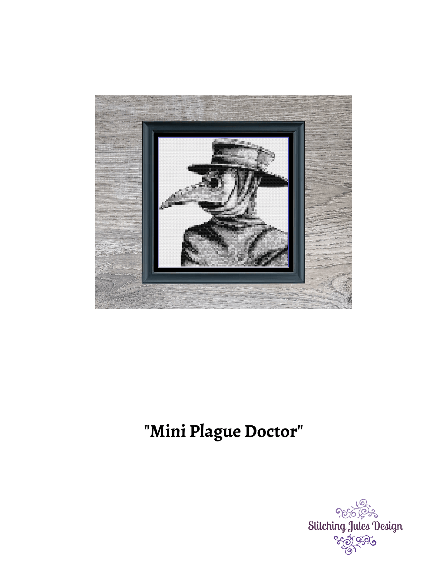 Stitching Jules Design Cross Stitch Pattern Plague Doctor Cross Stitch Pattern | Gothic Cross Stitch Pattern | Physical And Digital PDF Download Pattern Options