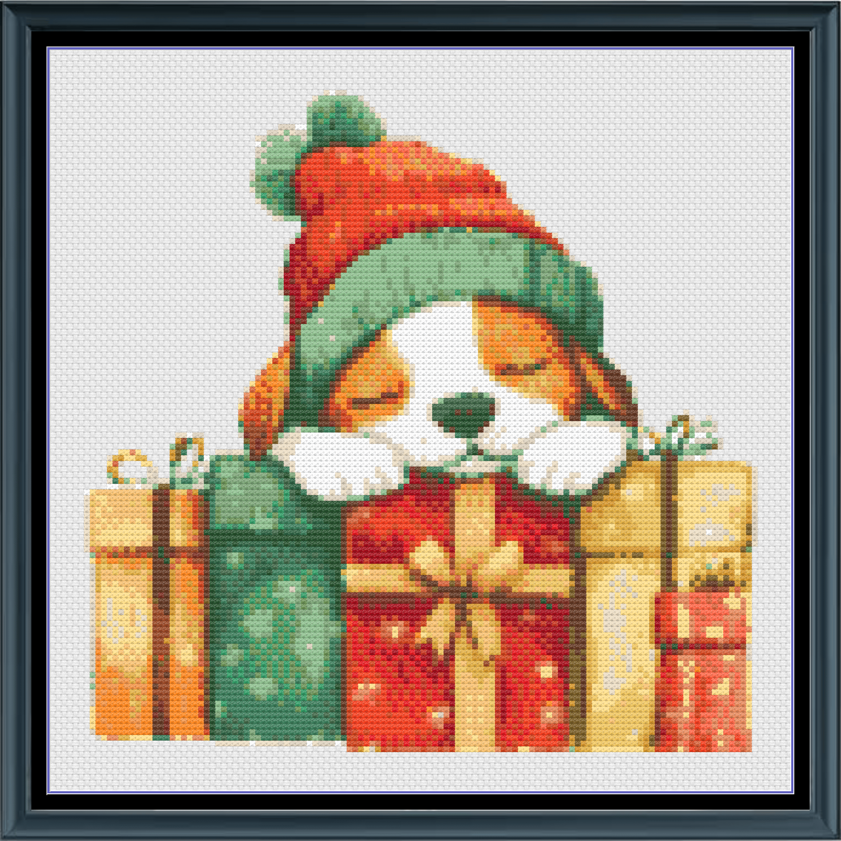 Stitching Jules Design Cross Stitch Pattern Puppy Christmas Xmas Present Dog Breed Counted Cross-Stitch Pattern