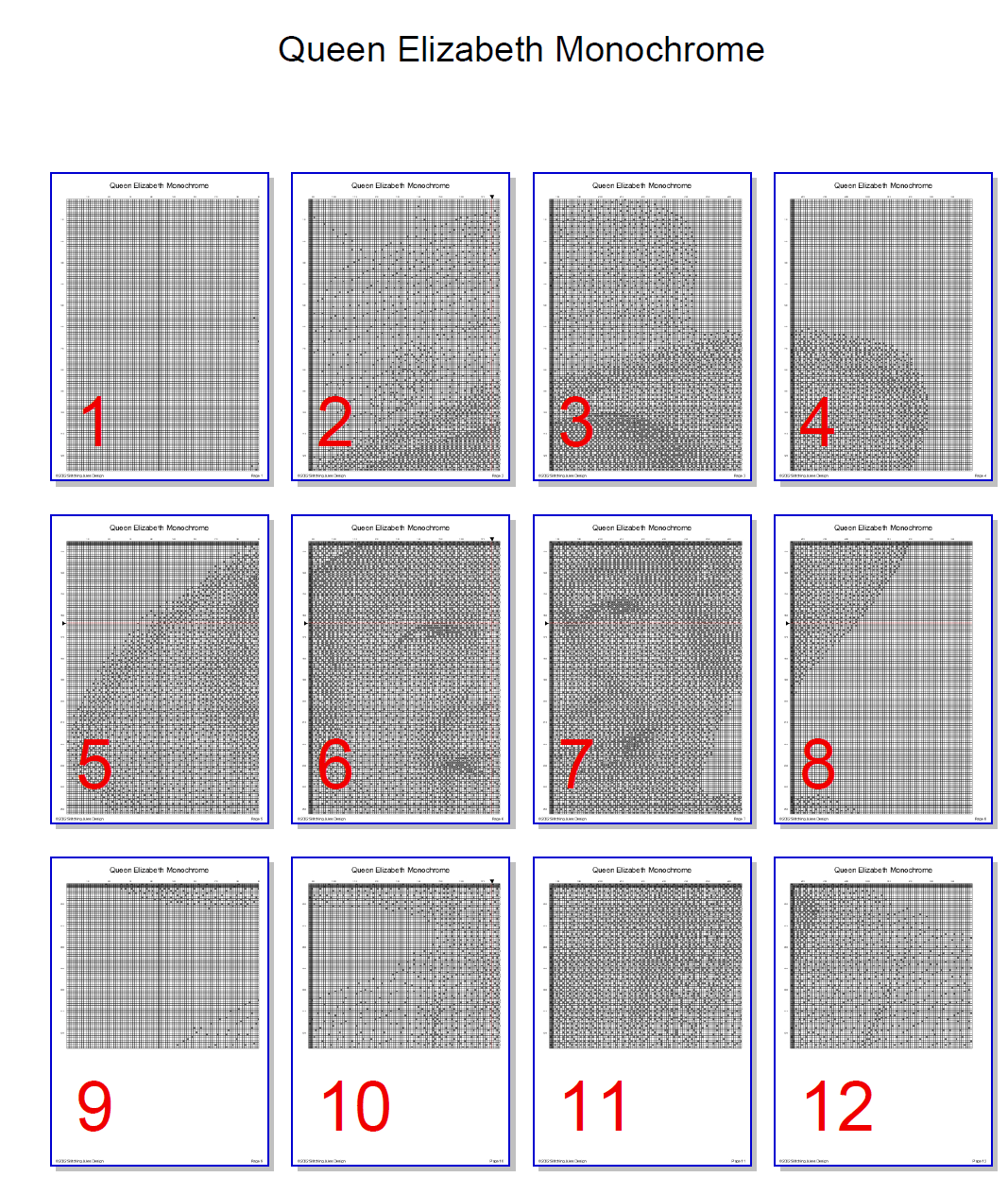 Stitching Jules Design Cross Stitch Pattern Queen Elizabeth Royalty UK London Icon Monochrome Cross Stitch Embroidery Needlepoint Pattern PDF Download