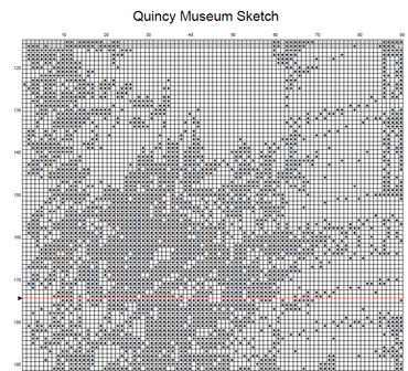 Stitching Jules Design Cross Stitch Pattern Quincy Museum House Kansas City Monochrome Large Counted Cross-Stitch Pattern (Digital Download)