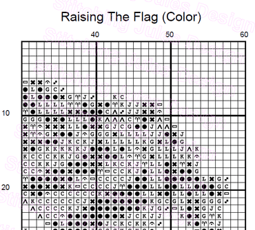 Stitching Jules Design Cross Stitch Pattern Raising The American Flag Iwo Jima Military Cross-Stitch Pattern Instant PDF Download