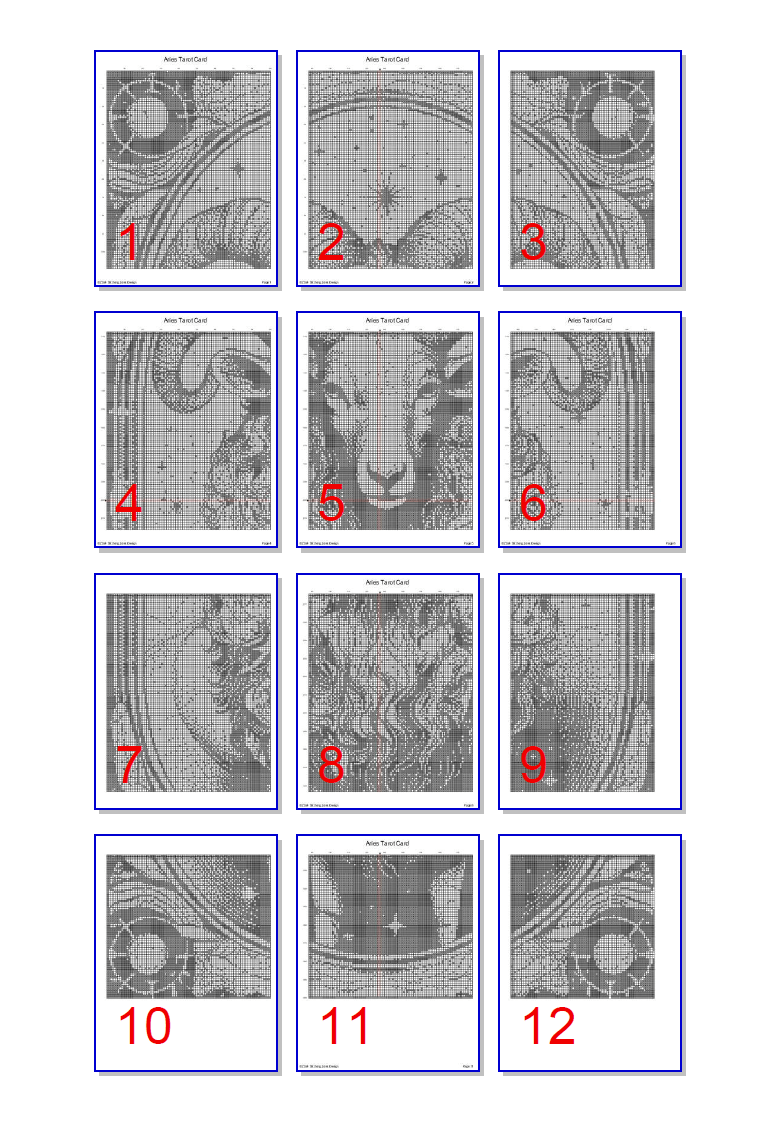 Stitching Jules Design Cross Stitch Pattern Ram Aries Tarot Card Cross Stitch Pattern Instant Download PDF