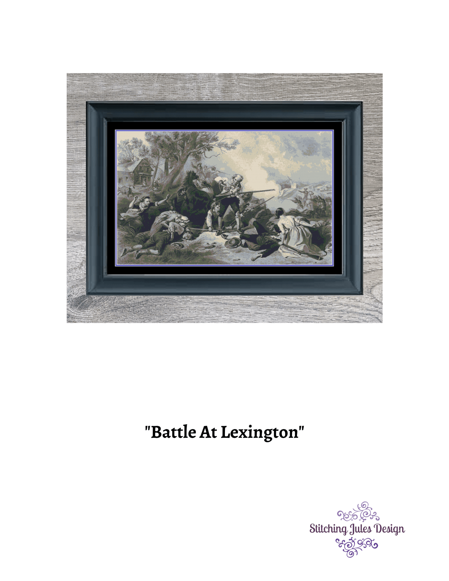 Stitching Jules Design Cross Stitch Pattern Revolutionary War Battle At Lexington American History Cross Stitch Pattern Needlepoint Embroidery Instant PDF Download