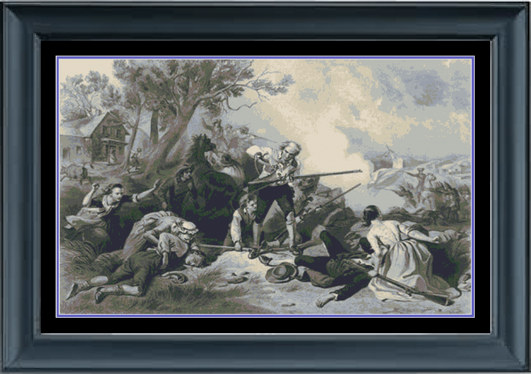 Stitching Jules Design Cross Stitch Pattern Physical Pattern - $18 Revolutionary War Battle At Lexington American History Cross Stitch Pattern Needlepoint Embroidery Instant PDF Download