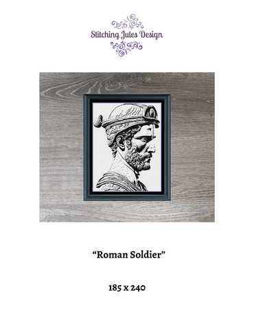 Stitching Jules Design Cross Stitch Pattern Roman Soldier Counted Cross Stitch Pattern | Roman Statue | Monochrome Blackwork | Instant Download PDF