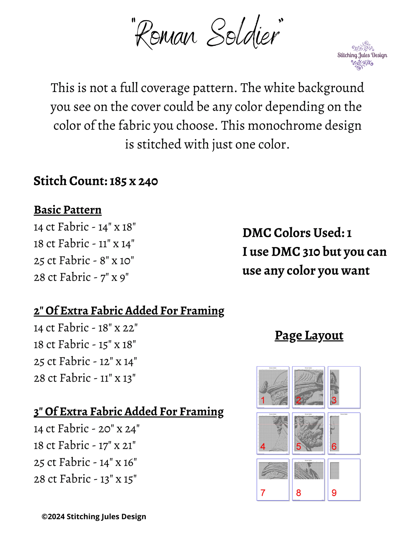 Stitching Jules Design Cross Stitch Pattern Roman Soldier Counted Cross Stitch Pattern | Roman Statue | Monochrome Blackwork | Instant Download PDF