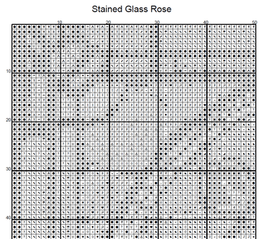 Stitching Jules Design Cross Stitch Pattern Rose Flower Floral Stained Glass Full Coverage Counted Cross Stitch Pattern Digital Download