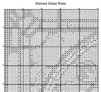 Thumbnail for Stitching Jules Design Cross Stitch Pattern Rose Flower Floral Stained Glass Full Coverage Counted Cross Stitch Pattern Digital Download