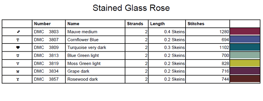 Stitching Jules Design Cross Stitch Pattern Rose Flower Floral Stained Glass Full Coverage Counted Cross Stitch Pattern Digital Download