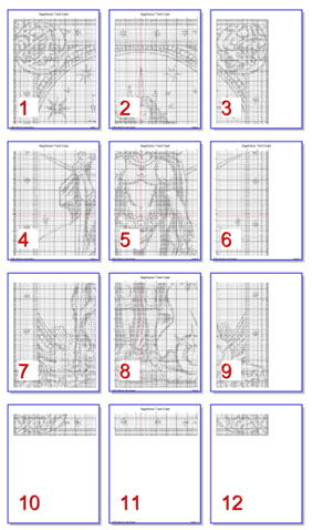 Stitching Jules Design Cross Stitch Pattern Sagittarius Tarot Card Monochrome