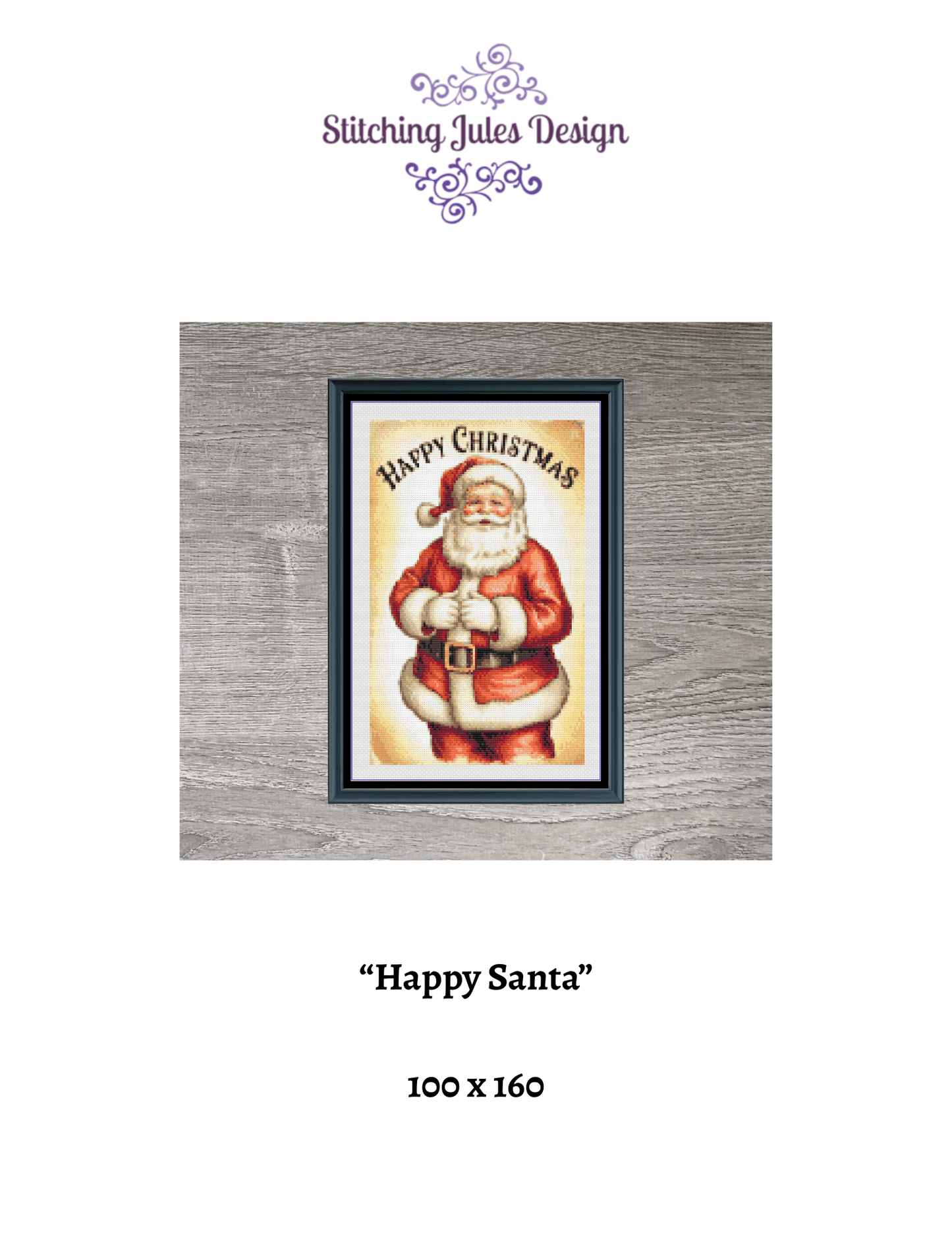 Stitching Jules Design Cross Stitch Pattern Santa Claus Christmas Small Counted Cross-Stitch Pattern (Digital Download)