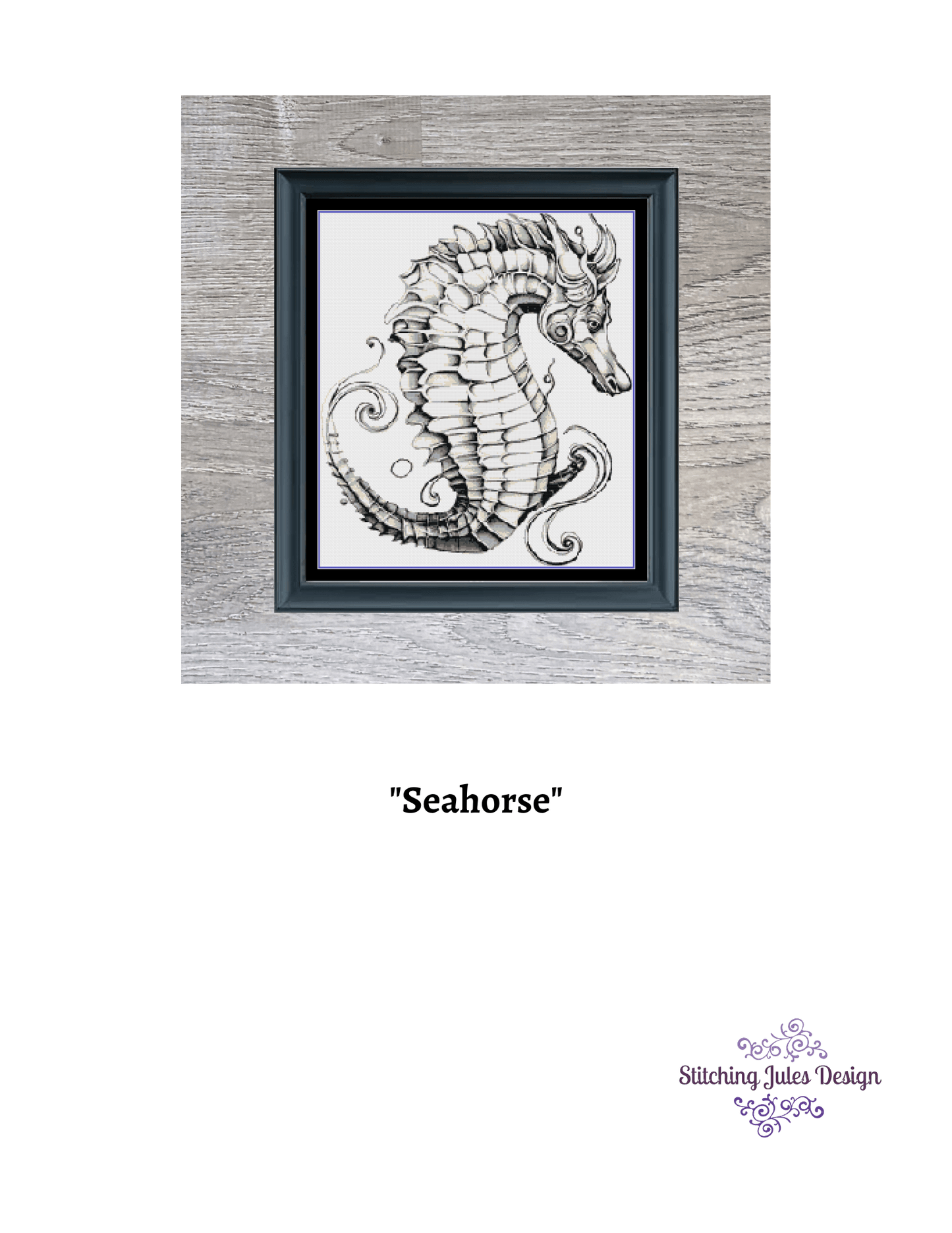Stitching Jules Design Cross Stitch Pattern Seahorse Cross Stitch Pattern - Instant PDF Download