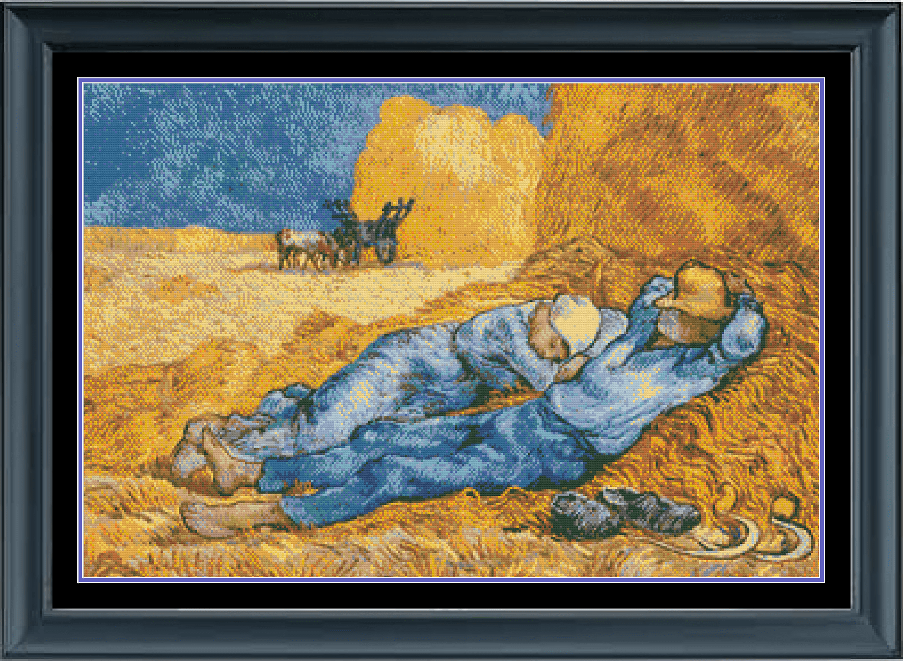 Stitching Jules Design Cross Stitch Pattern Siesta Van Gogh Famous Painting Art Cross Stitch Embroidery Needlepoint Pattern PDF Download - Ready For Pattern Keeper