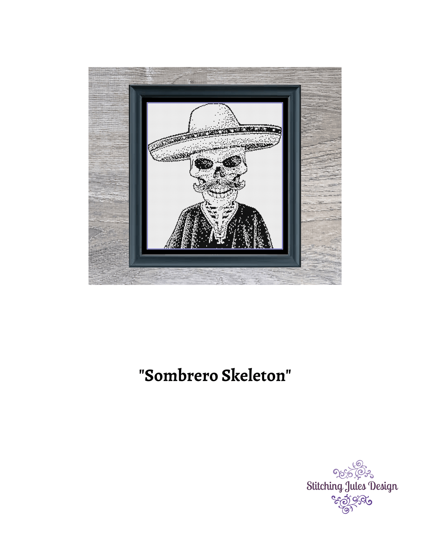 Stitching Jules Design Cross Stitch Pattern Skeleton Cross Stitch Pattern | Day Of The Dead Cross Stitch Pattern | Physical And Instand PDF Download Pattern Options