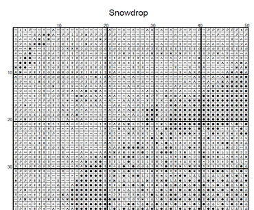 Stitching Jules Design Cross Stitch Pattern Snowdrop Winter Flower Full Coverage Counted Cross-Stitch Pattern (Digital Download)