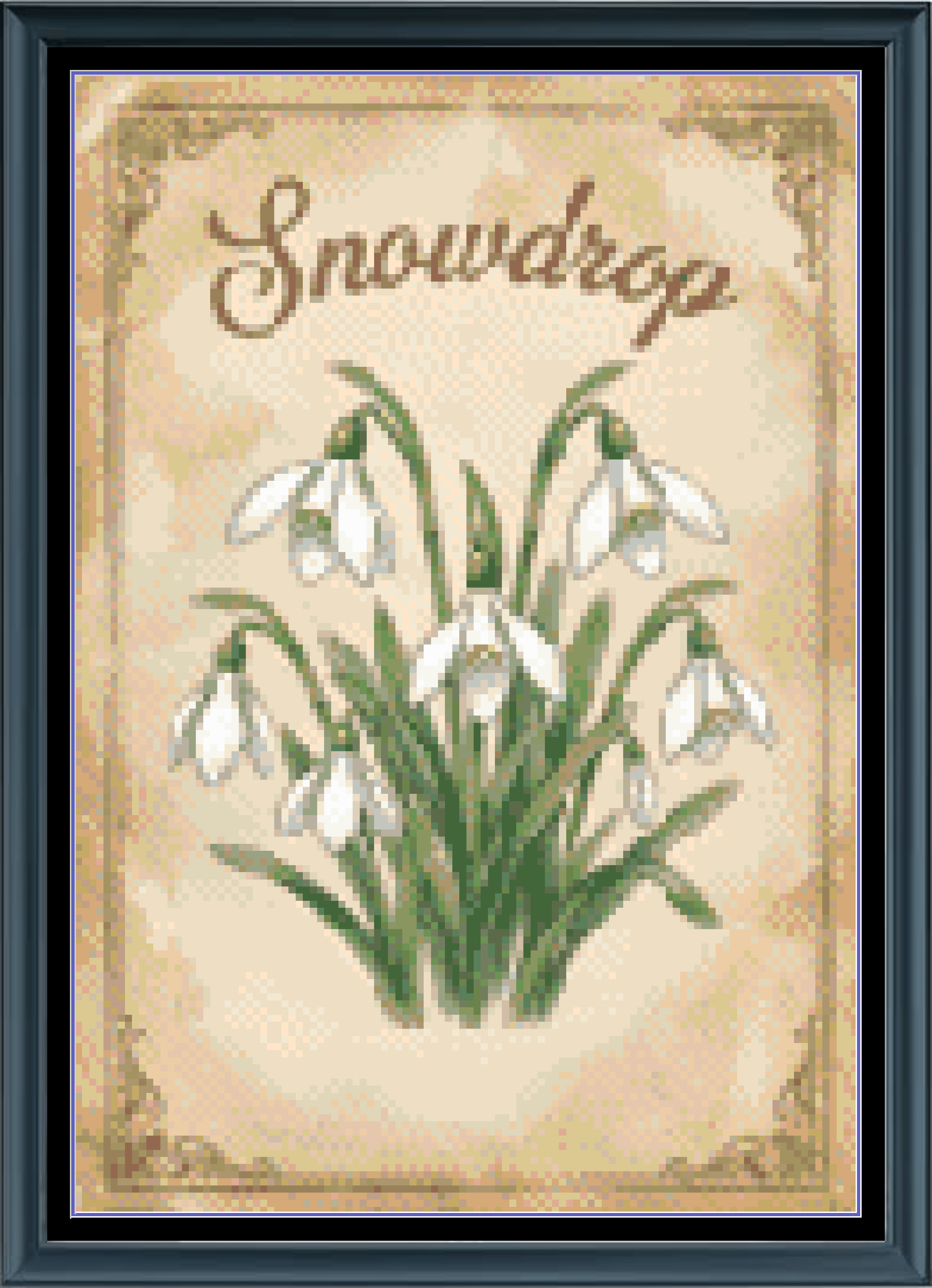 Stitching Jules Design Cross Stitch Pattern Snowdrop Winter Flower Full Coverage Counted Cross-Stitch Pattern (Digital Download)