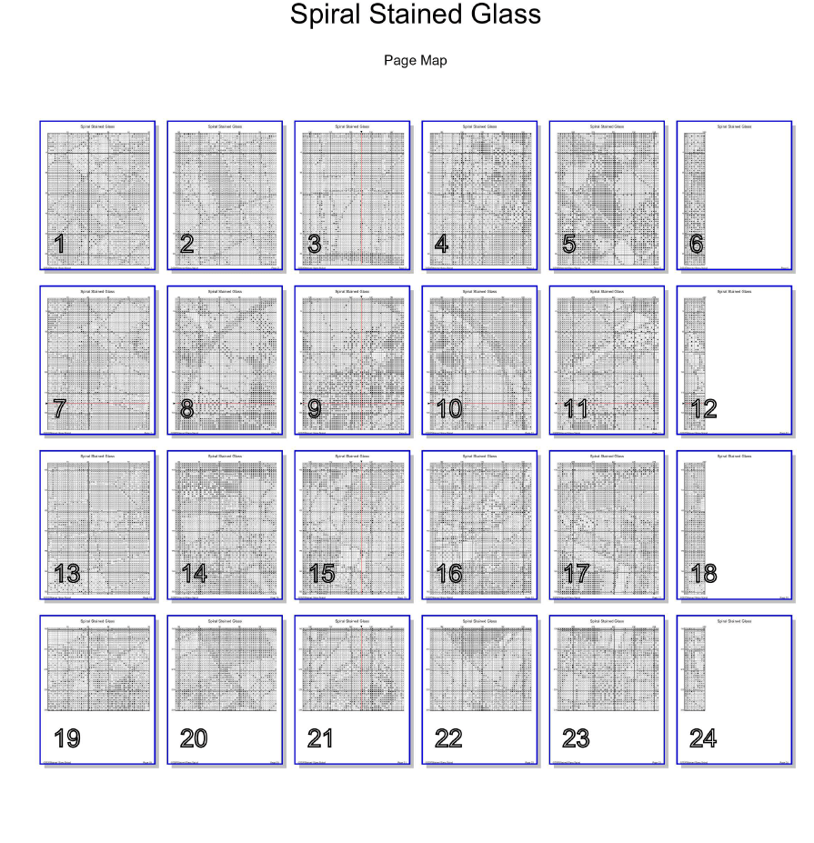 Stitching Jules Design Cross Stitch Pattern Spiral Colorful Stained Glass Full Coverage Counted Cross Stitch Pattern Digital Download