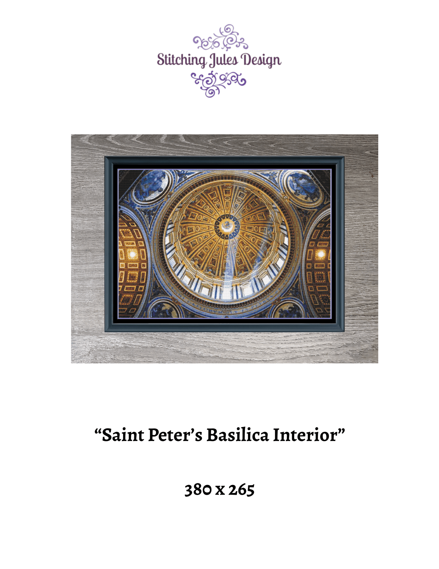 Stitching Jules Design Cross Stitch Pattern St. Peter Basilica Dome Vatican Church Large Full Coverage Counted Cross-Stitch Pattern (Digital Download)