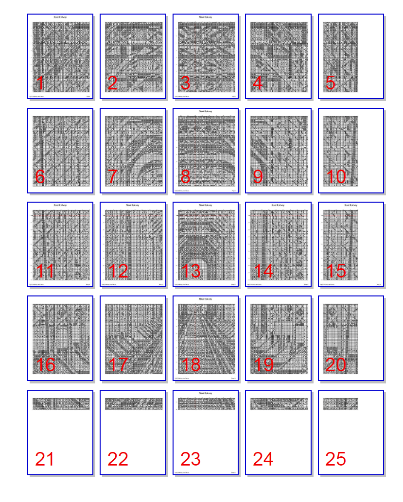 Stitching Jules Design Cross Stitch Pattern Steel Railway Monochrome Cross Stitch Pattern | Architecture Cross-Stitch Pattern | Instant PDF Download