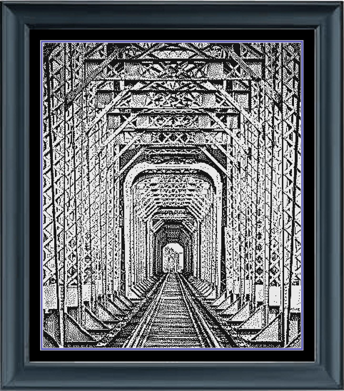 Stitching Jules Design Cross Stitch Pattern Steel Railway Monochrome Cross Stitch Pattern | Architecture Cross-Stitch Pattern | Instant PDF Download
