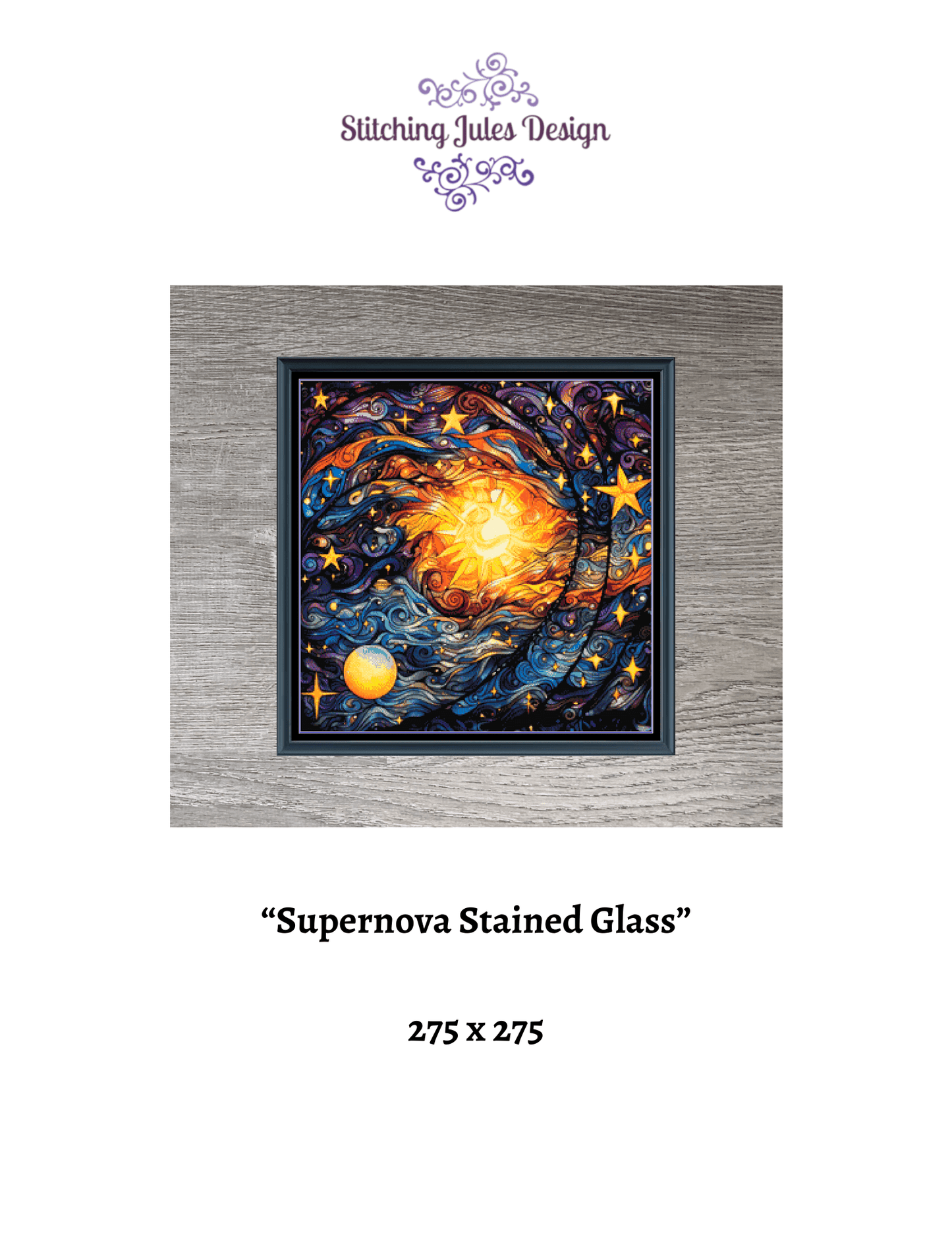 Stitching Jules Design Cross Stitch Pattern Supernova Space Astronomy Stars Full Coverage Large Counted Cross Stitch Pattern Digital Download
