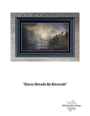 Stitching Jules Design Cross Stitch Pattern Supersized Sierra Nevada Painting Bierstadt Nature Landscape Gigantic Cross Stitch Embroidery Needlepoint Pattern PDF Download - Ready For Pattern Keeper