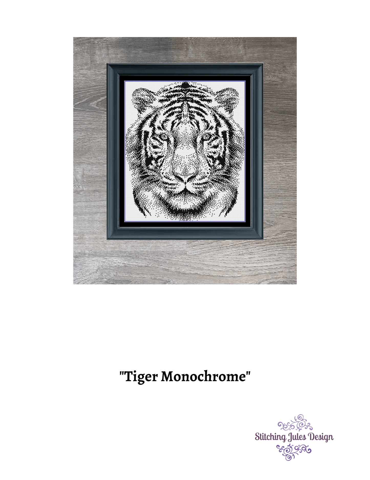 Stitching Jules Design Cross Stitch Pattern Tiger Cross Stitch Pattern | Animal Cross Stitch Pattern | Blackwork | Instant PDF Download Or Physical Pattern Options