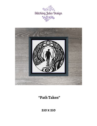 Stitching Jules Design Cross Stitch Pattern Traveler Hiker Lost Counted Cross Stitch Pattern | Monochrome | Instant Download PDF