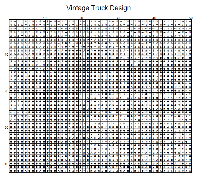 Stitching Jules Design Cross Stitch Pattern Vintage Truck Design Car Auto Full Coverage Counted Cross Stitch Pattern Digital Download