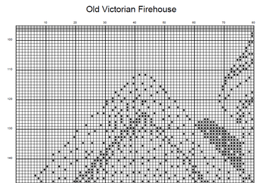 Stitching Jules Design Cross Stitch Pattern Vintage Victorian Firehouse Cross Stitch Pattern Monochrome Instant PDF Download