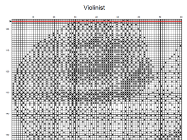 Stitching Jules Design Cross Stitch Pattern Violin Musician Blackwork Monochrome Cross-Stitch Pattern Instant Download PDF