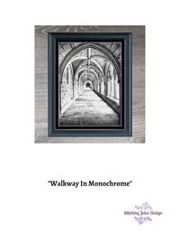 Thumbnail for Stitching Jules Design Cross Stitch Pattern Walkway Architecture Building Monochrome Cross Stitch Needlepoint Embroidery Pattern - Instant Download - Pattern Keeper Ready