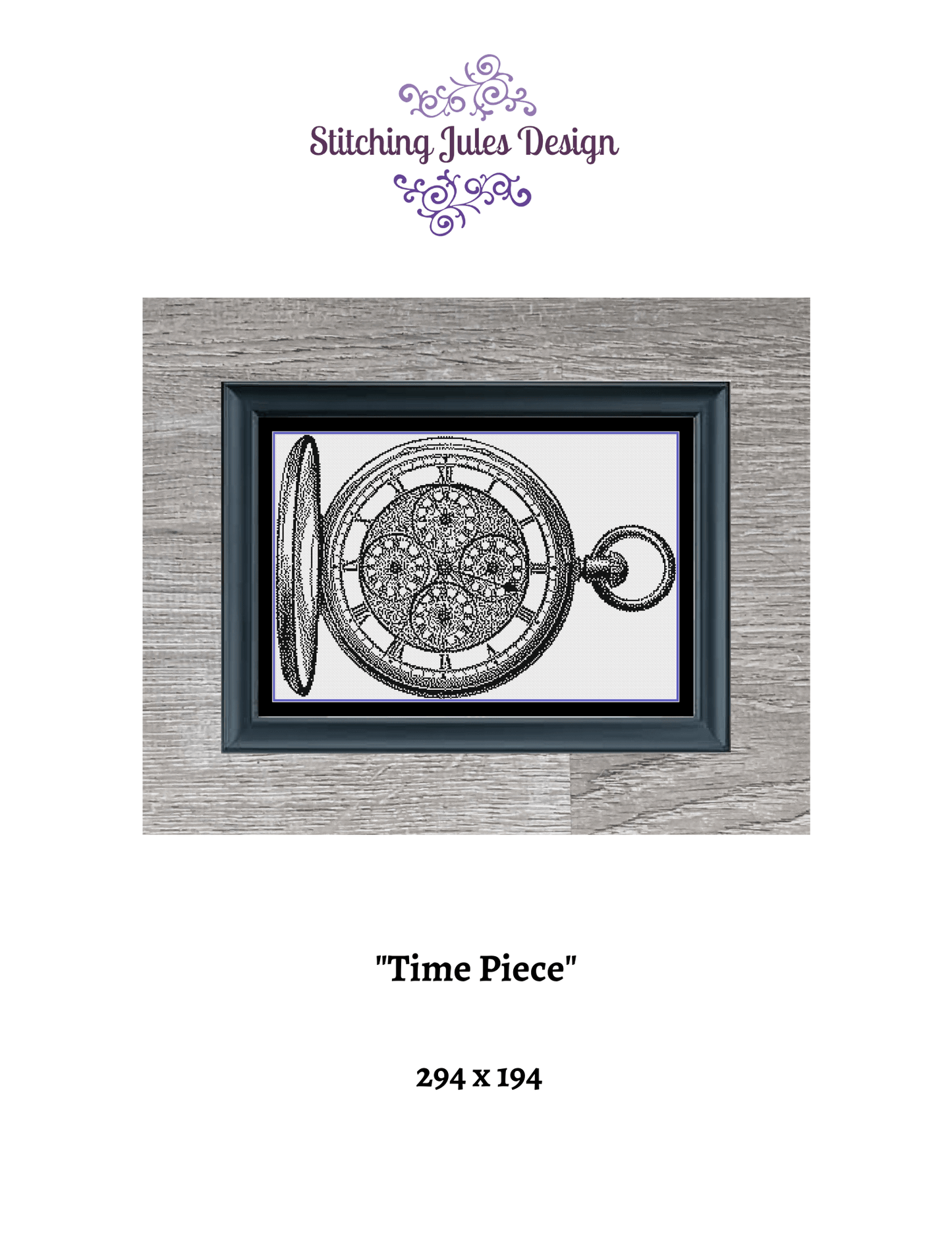 Stitching Jules Design Cross Stitch Pattern Watch Counted Cross Stitch Pattern | Clock Cross Stitch Pattern | Instant PDF Download